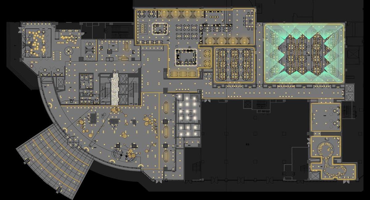 五星级酒店大堂照明灯具分布